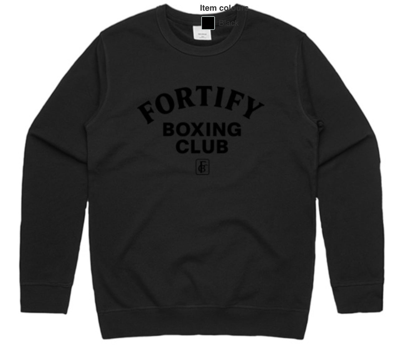 Fortify Crew Jumper Black on Black